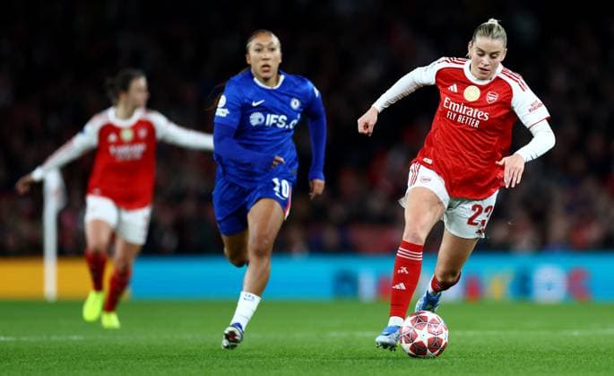 Alessia Russo of Arsenal. Arsenal Women v Chelsea Women, UEFA Women s Champions League, Quarter Final, First Leg, Football, Emirates Stadium, London, UK - 24 Mar 2026London Emirates Stadium United Kingdom EDITORIAL USE ONLY No use with unauthorised audio, video, data, fixture lists, club league logos or live services. Online in-match use limited to 120 images, no video emulation. No use in betting, games or single club league player publications.  Copyright: xJamesxMarsh Shutterstockx 16787096ao