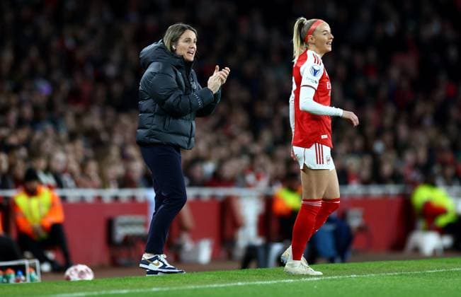 Chelsea Women Manager Sonia Bompastor. Arsenal Women v Chelsea Women, UEFA Women s Champions League, Quarter Final, First Leg, Football, Emirates Stadium, London, UK - 24 Mar 2026London Emirates Stadium United Kingdom EDITORIAL USE ONLY No use with unauthorised audio, video, data, fixture lists, club league logos or live services. Online in-match use limited to 120 images, no video emulation. No use in betting, games or single club league player publications.  Copyright: xJamesxMarsh Shutterstockx 16787096ap