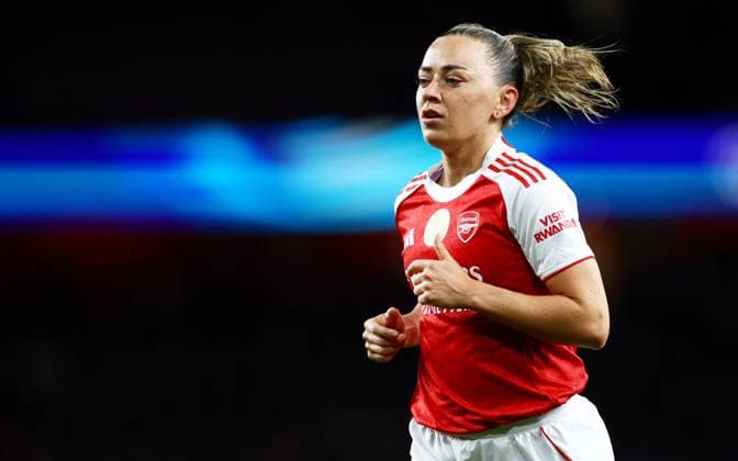 Katie McCabe of Arsenal. Arsenal Women v Chelsea Women, UEFA Women s Champions League, Quarter Final, First Leg, Football, Emirates Stadium, London, UK - 24 Mar 2026London Emirates Stadium United Kingdom EDITORIAL USE ONLY No use with unauthorised audio, video, data, fixture lists, club league logos or live services. Online in-match use limited to 120 images, no video emulation. No use in betting, games or single club league player publications.  Copyright: xJamesxMarsh Shutterstockx 16787096am