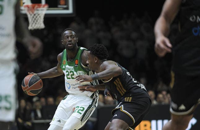 Dubai Basketball v Panathinaikos Aktor Athens - Euroleague SARAJEVO, BOSNIA AND HERZEGOVINA - MARCH 24: Jerian Grant (22) of Panathinaikos AKTOR Athens in action during the EuroLeague match between Dubai Basketball and Panathinaikos Aktor Athens at Zetra Arena on March 24, 2026 in Sarajevo, Bosnia and Herzegovina. Samir Jordamovic Anadolu Sarajevo Bosnia and Herzegovina. Editorial use only. Please get in touch for any other usage.  Copyright: x2026xAnadoluxSamirxJordamovicx