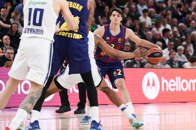 March 24, 2026, Barcelona, Barcelona, Spain: Juani Marcos of FC Barcelona, Barca in action during the EuroLeague Regular Season Round 33 match played between FC Barcelona and Anadolu Efes Istanbul at Palau Blaugrana on March 24, 2026 in Barcelona, Spain. Barcelona Spain - ZUMAa181 20260324_zaa_a181_206 Copyright: xJavierxBorregox