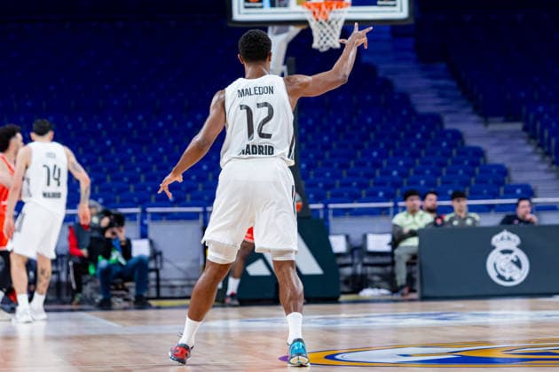 ESP Real Madrid v Hapoel IBI Tel Aviv Euroleague Theo Maledon of Real Madrid during the Euroleague match, between Real Madrid and Hapoel IBI Tel Aviv played at Movistar Arena Stadium on March 24, 2026 in Madrid Spain Madrid Spain Basketball Copyright: xAlbaxPachecox xAgenciaxLOFx