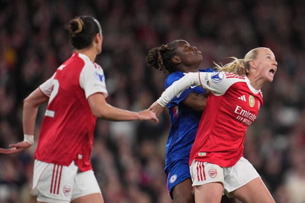 UEFA Women s Champions League Quarter-finals Arsenal v Chelsea during the UEFA Women s Champions League Quarter-finals match Arsenal vs Chelsea at Arsenal Stadium, London, United Kingdom on 24 March 2026 (Photo by Harvey Murphy News Images) Copyright: xHarveyxMurphy NewsxImagesx