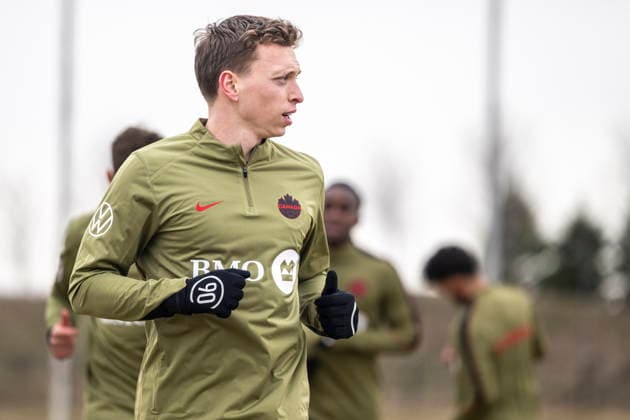 Fußball, Nationalteam Kanada, Training March 24, 2026, Toronto, Ontario, CANADA: Canadian defender Alistair Johnston during a training session at the BMO Training Ground in preparation for matches against Iceland and Tunisia, in Toronto on March 24, 2026. Canada News - March 24, 2026  - ZUMAc35_ 20260324_zaf_c35_155 Copyright: xEduardoxLimax