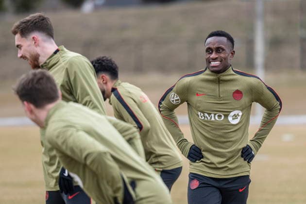 Fußball, Nationalteam Kanada, Training March 24, 2026, Toronto, Ontario, CANADA: CanadaöÄÃ s defender Richie Laryea in action during a training session at the BMO Training Ground in preparation for matches against Iceland and Tunisia, March 24, 2026. Canada News - March 24, 2026  - ZUMAc35_ 20260324_zaf_c35_159 Copyright: xEduardoxLimax
