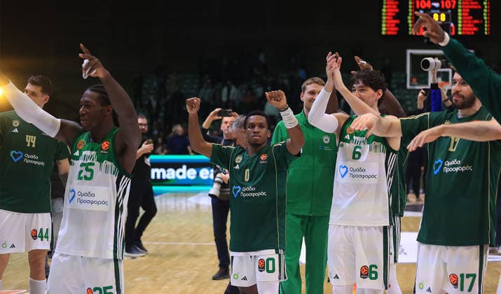 24.03.2026 Sarajevo(Bosnia and Herzegovina) BC Dubai-BC Panathinaikos Eurolegue men s basketball Kendrick Nunn, TJ Shorts, Cedi Osman, Nikos Rogkavopoulos Panathinaikos :