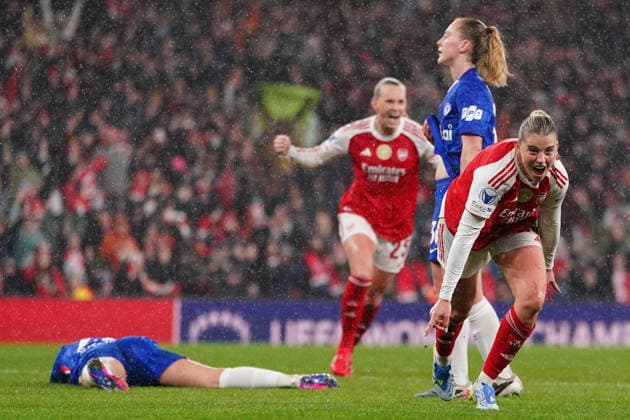 UEFA Women s Champions League Quarter-finals Arsenal v Chelsea Alessia Russo of Arsenal celebrates goal during the UEFA Women s Champions League Quarter-finals match Arsenal vs Chelsea at Arsenal Stadium, London, United Kingdom on 24 March 2026 (Photo by Harvey Murphy News Images) Copyright: xHarveyxMurphy NewsxImagesx