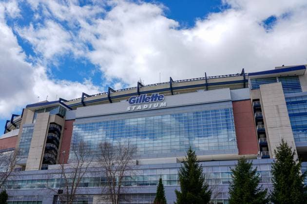 Gilette Stadium General overall view of Gillette Stadium on Tuesday, Mar 24, 2026, in Foxborough, MA. Gillette Stadium is set to host seven FIFA matches during the 2026 World Cup. (Dylan Stewart Image of Foxborough MA USA EDITORIAL USE ONLY Copyright: xImagexofxSportx DylanxStewartx iosphotos402539