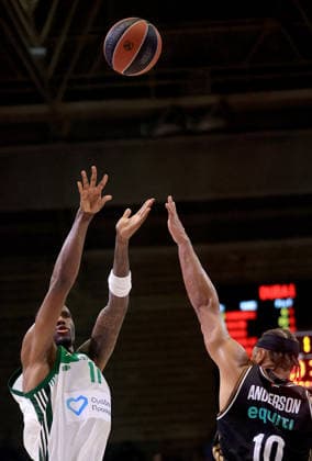 24.03.2026 Sarajevo(Bosnia and Herzegovina) BC Dubai-BC Panathinaikos Eurolegue men s basketball Nigel Hayes-Davis (L) Panathinaikos :