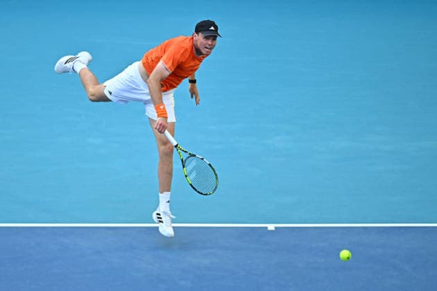 Itau Miami Tennis Open - Alex Michelsen Alex Michelsen (USA) during his fourth round match at the Itau Miami Tennis Open in Miami , USA, on March 24, 2026. Photo by Corinne Dubreuil ABACAPRESS.COM Miami United States  Copyright: xDubreuilxCorinne ABACAx