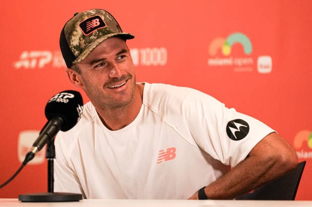 March 24, 2026, Miami Gardens, Florida, USA: Tommy Paul (USA) speaks to the media after winning his men s fourth round singles match against Tomas Martin Etcheverry (not pictured) during the 2026 Miami Open presented by Itau at Hard Rock Stadium. Miami Gardens USA - ZUMAw109 20260324_fap_w109_024 Copyright: xDebbyxWongx