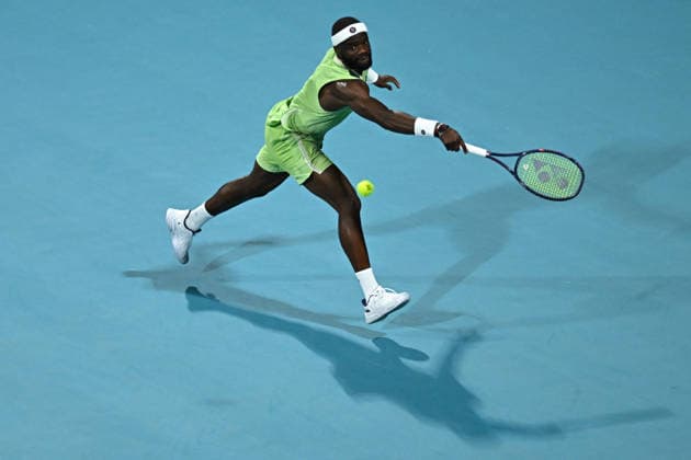 Itau Miami Tennis Open - Frances Tiafoe Frances Tiafoe (USA) during his fourth round match at the Itau Miami Tennis Open in Miami , USA, on March 24, 2026. Photo by Corinne Dubreuil ABACAPRESS.COM Miami United States  Copyright: xDubreuilxCorinne ABACAx