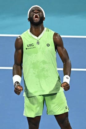 Itau Miami Tennis Open - Frances Tiafoe Frances Tiafoe (USA) during his fourth round match at the Itau Miami Tennis Open in Miami , USA, on March 24, 2026. Photo by Corinne Dubreuil ABACAPRESS.COM Miami United States  Copyright: xDubreuilxCorinne ABACAx