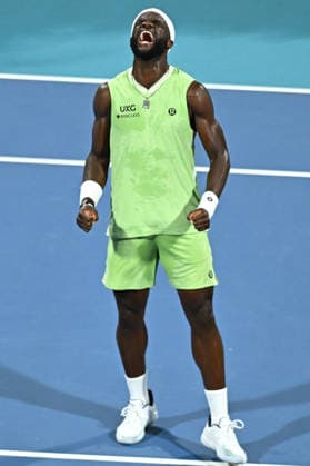Itau Miami Tennis Open - Frances Tiafoe Frances Tiafoe (USA) during his fourth round match at the Itau Miami Tennis Open in Miami , USA, on March 24, 2026. Photo by Corinne Dubreuil ABACAPRESS.COM Miami United States  Copyright: xDubreuilxCorinne ABACAx