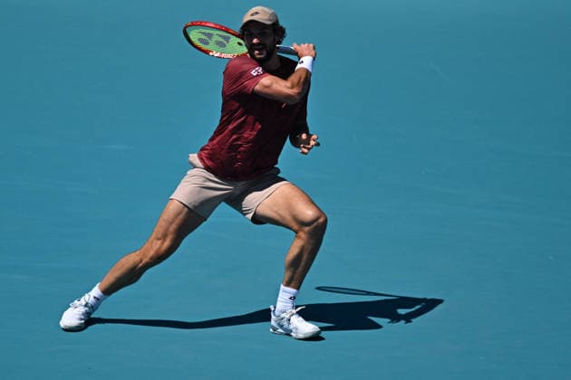 Itau Miami Tennis Open - Terence Atmane Valentin Vacherot (MON) during his fourth round match at the Itau Miami Tennis Open in Miami , USA, on March 24, 2026. Photo by Corinne Dubreuil ABACAPRESS.COM Miami United States  Copyright: xDubreuilxCorinne ABACAx