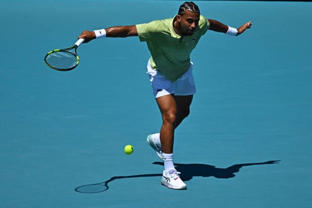 Itau Miami Tennis Open - Arthur Fils Arthur Fils (FRA) during his fourth round match at the Itau Miami Tennis Open in Miami , USA, on March 24, 2026. Photo by Corinne Dubreuil ABACAPRESS.COM Miami United States  Copyright: xDubreuilxCorinne ABACAx