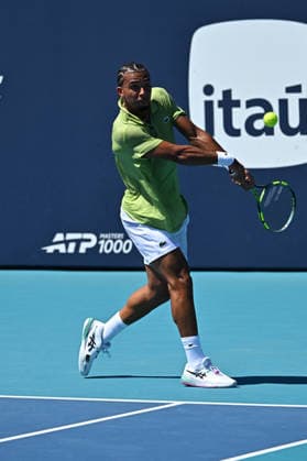 Itau Miami Tennis Open - Arthur Fils Arthur Fils (FRA) during his fourth round match at the Itau Miami Tennis Open in Miami , USA, on March 24, 2026. Photo by Corinne Dubreuil ABACAPRESS.COM Miami United States  Copyright: xDubreuilxCorinne ABACAx