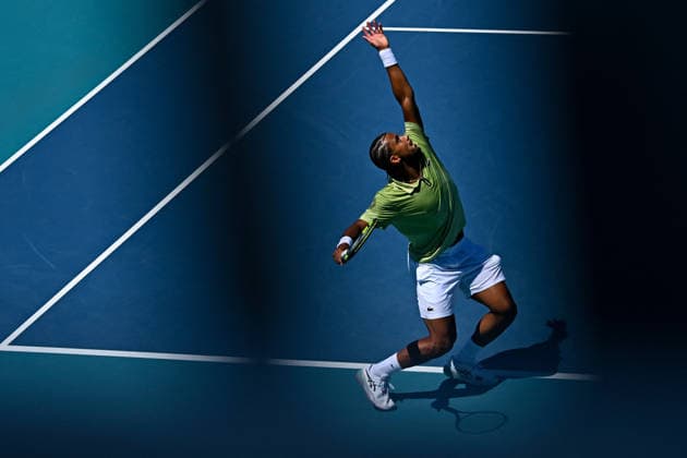 Itau Miami Tennis Open - Arthur Fils Arthur Fils (FRA) during his fourth round match at the Itau Miami Tennis Open in Miami , USA, on March 24, 2026. Photo by Corinne Dubreuil ABACAPRESS.COM Miami United States  Copyright: xDubreuilxCorinne ABACAx