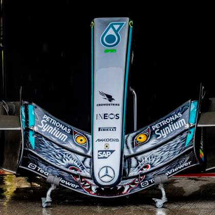 SUZUKA The special Japan nose of Formula 1 driver George Russell s car or the Mercedes AMG Petronas Formula One Team during the Formula 1 Japan Suzuka at the Suzuka Formula 1 circuit on March 25, 2025 in Suzuka, Japan Photo by DeFodi Images