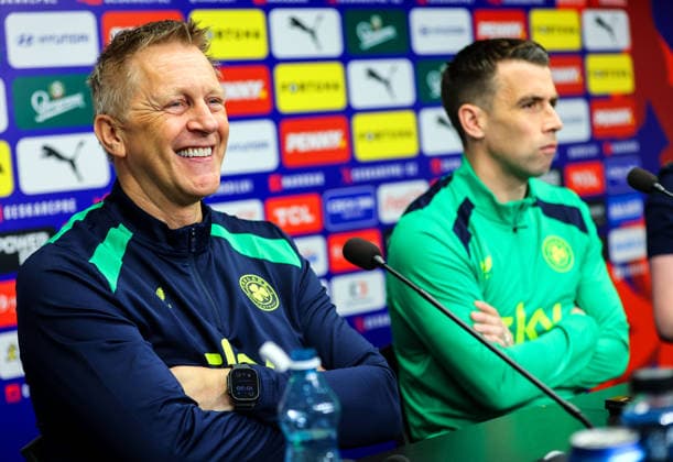 Republic of Ireland press conference, PK, Pressekonferenz Fortune Arena, Prague, Czech Republic 25 3 2026 Manager Heimir Hallgrimsson Heimir Hallgrimsson 25 3 2026  Copyright: x INPHO RyanxByrnex RB1_4787