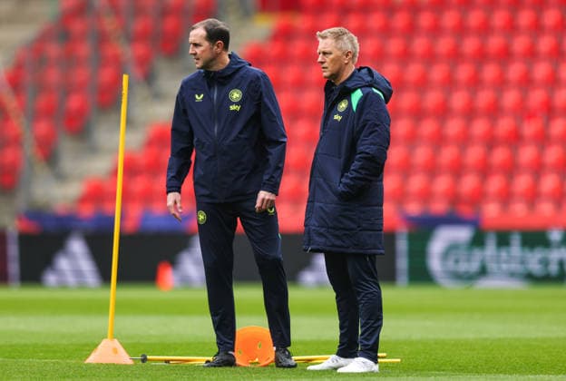 Republic of Ireland Squad Training, Fortune Arena, Prague, Czech Republic 25 3 2026 Assistant coach John O™Shea and manager Heimir Hallgrimsson John O™Shea and Heimir Hallgrimsson 25 3 2026  Copyright: x INPHO RyanxByrnex RB1_5562