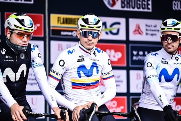 Venezuelan Orluis Aular of Movistar Team pictured at the start of the Ronde van Brugge men s elite one-day cycling race, 202,9 km from and to Brugge on Wednesday 25 March 2026. MAARTENxSTRAETEMANS  x168831250x