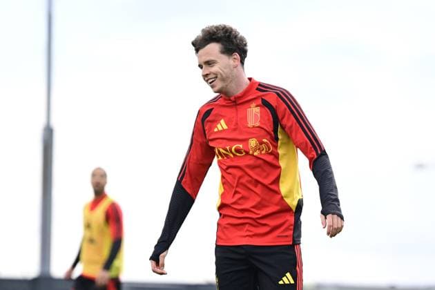 Belgian Red Devils - pre-World Cup 2026 training camp - training 25 03 2026 TUBIZE, BELGIUM - MARCH 25 : De Cuyper Maxim defender of Belgium pictured during a training session at the training grounds of the Royal Belgian Football Association, in preparation to a mini-camp that will take place in the United States. There, the Belgian Red Devils, will play friendly games against the United States of America and Mexico as part of a pre-World Cup 2026 training camp on March 25, 2026 in Tubize, Belgium, 25 03 2026 Tubize Belgium  Copyright: xJanxDexMeuleneirx