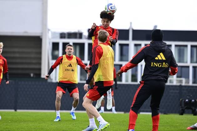 Belgian Red Devils - pre-World Cup 2026 training camp - training 25 03 2026 TUBIZE, BELGIUM - MARCH 25 : Witsel Axel midfielder of Belgium pictured during a training session at the training grounds of the Royal Belgian Football Association, in preparation to a mini-camp that will take place in the United States. There, the Belgian Red Devils, will play friendly games against the United States of America and Mexico as part of a pre-World Cup 2026 training camp on March 25, 2026 in Tubize, Belgium, 25 03 2026 Tubize Belgium  Copyright: xJanxDexMeuleneirx