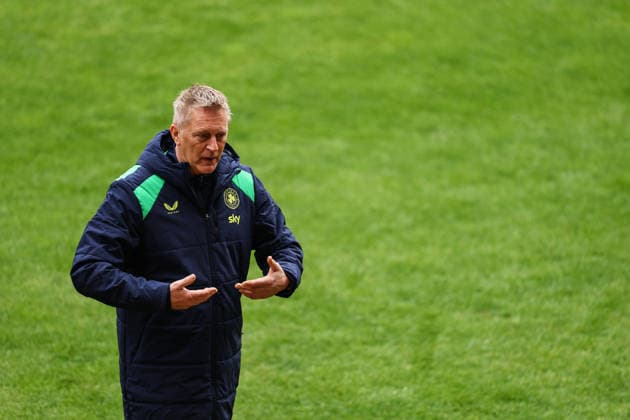 Republic of Ireland Squad Training, Fortune Arena, Prague, Czech Republic 25 3 2026 Head Coach Heimir Hallgrimsson Heimir Hallgrimsson 25 3 2026  Copyright: x INPHO BenxBradyx BB3_9000