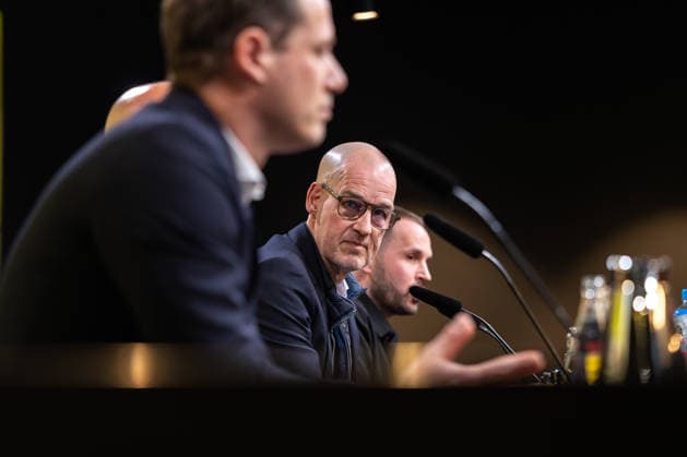 25 03 2026, Football, Press conference, Presentation of the new sports director Ole Book Borussia Dortmund Managing Director Carsten Cramer Borussia Dortmund Dortmund Signal Iduna Park NRW Germany xRHR PHOTO ENx Copyright: DennisxEwert RHR-FOTOx RHR-FOTO DE