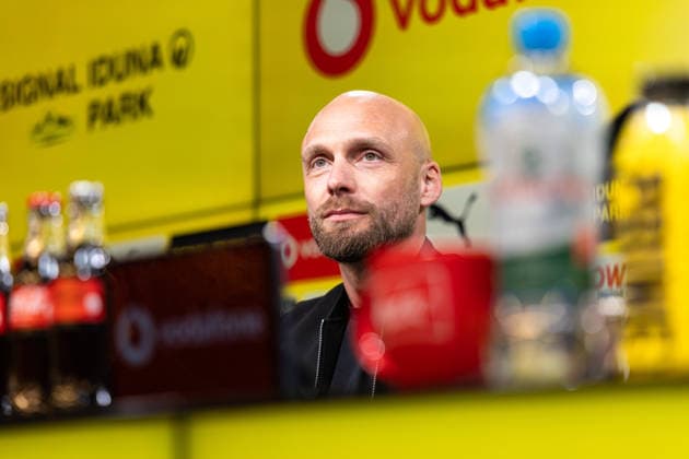 25 03 2026, Football, Press conference, Presentation of the new sports director Ole Book Borussia Dortmund Sports director Ole Book Borussia Dortmund Dortmund Signal Iduna Park NRW Germany xRHR PHOTO ENx Copyright: DennisxEwert RHR-FOTOx RHR-FOTO DE