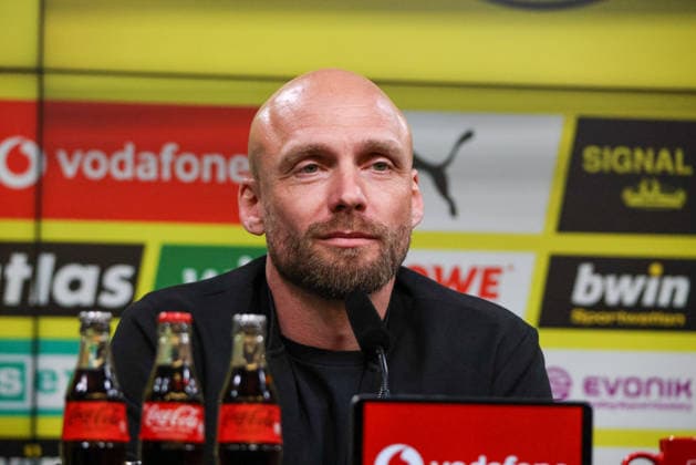 Dortmund, Germany March 25, 2026 Press conference Presentation of the new BVB Sports Director Ole Book In the picture The new BVB Sports Director Ole Book BVB at the press conference for his presentation ur Presentation of the new Sports Director DFB regulations prohibit any use of photographs as image sequences and or quasi photo Copyright: HMBxMedia MadeleinexFantini