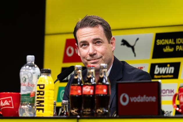 25 03 2026, Football, Press conference, Presentation of the new sports director Ole Book Borussia Dortmund Managing Director Sport Lars Ricken Borussia Dortmund Dortmund Signal Iduna Park NRW Germany xRHR PHOTO ENx Copyright: DennisxEwert RHR-FOTOx RHR-FOTO DE