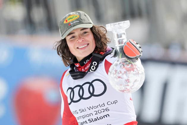 ALPINE SKIING - FIS WC Final Lillehammer HAFJELL,NORWAY,25.MAR.26 - ALPINE SKIING - FIS World Cup Final, giant slalom, ladies. Image shows Julia Scheib (AUT). keywords: crystal globe.  GEPAxpictures xMaticxKlansek