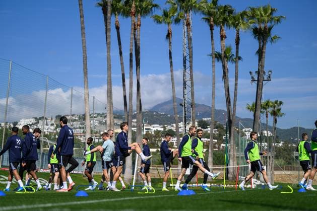 SOCCER - OEFB, training camp MARBELLA,SPAIN,25.MAR.26 - SOCCER - OEFB, Oesterreichischer Fussball-Bund, training camp. Image shows players of AUT.  GEPAxpictures xChristianxMoser