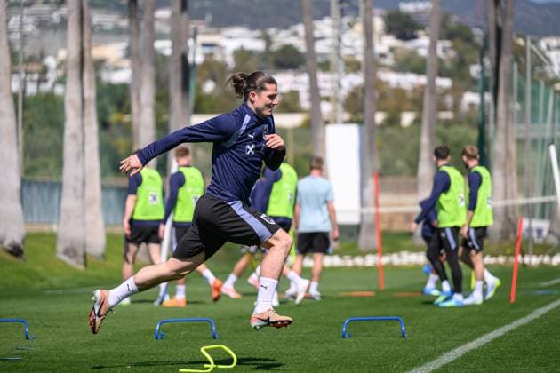 SOCCER - OEFB, training camp MARBELLA,SPAIN,25.MAR.26 - SOCCER - OEFB, Oesterreichischer Fussball-Bund, training camp. Image shows Marcel Sabitzer (AUT).  GEPAxpictures xChristianxMoser