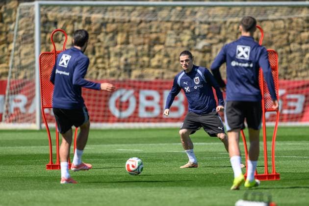 SOCCER - OEFB, training camp MARBELLA,SPAIN,25.MAR.26 - SOCCER - OEFB, Oesterreichischer Fussball-Bund, training camp. Image shows Marcel Sabitzer (AUT).  GEPAxpictures xChristianxMoser