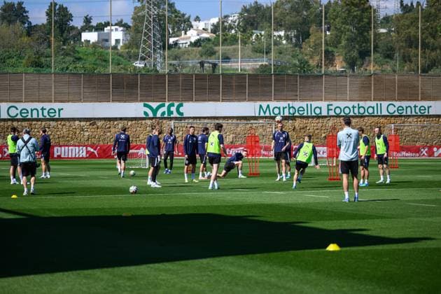 SOCCER - OEFB, training camp MARBELLA,SPAIN,25.MAR.26 - SOCCER - OEFB, Oesterreichischer Fussball-Bund, training camp. Image shows players of AUT.  GEPAxpictures xChristianxMoser