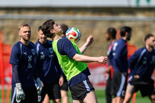 SOCCER - OEFB, training camp MARBELLA,SPAIN,25.MAR.26 - SOCCER - OEFB, Oesterreichischer Fussball-Bund, training camp. Image shows Michael Gregoritsch (AUT).  GEPAxpictures xChristianxMoser