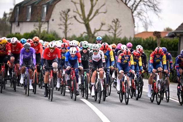 Tour of Bruges 2026 Cycling Race BRUGGE, BELGIUM - MARCH 25 : illustration picture peloton during the 50th edition of Tour of Bruges an UCI World Tour 1.UWT one day cycling road race for Men Elite of 202.9 km with start in Brugge and finish in Brugge on March 25, 2026 in Brugge, Belgium, 25 03 2026 ( Motordriver Kenny Verfaillie - Brugge Belgium  Copyright: xTomasxSiskx