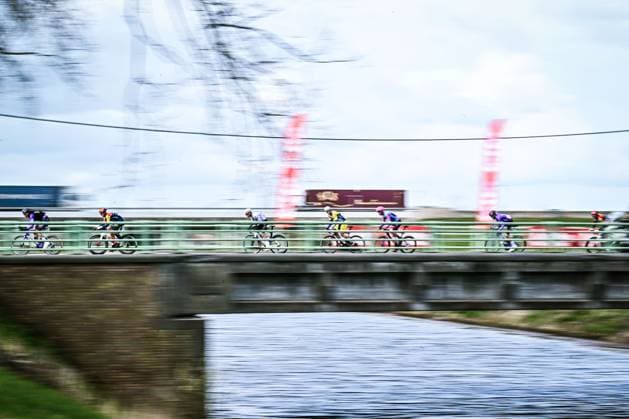 a group of riders pictured in action during the Ronde van Brugge men s elite one-day cycling race, 202,9 km from and to Brugge on Wednesday 25 March 2026. MAARTENxSTRAETEMANS  x168848056x