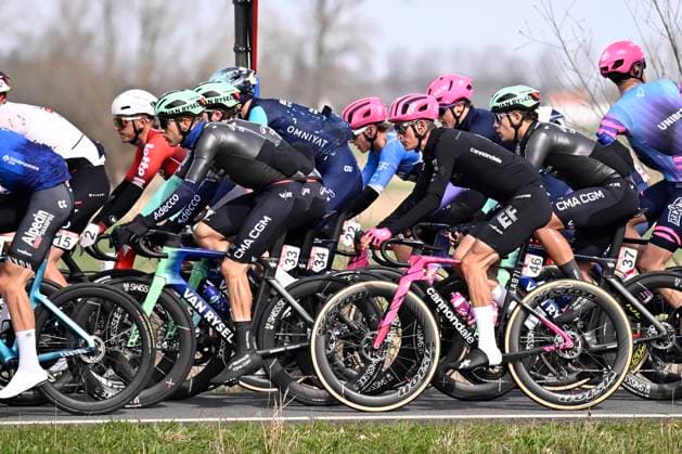 Tour of Bruges 2026 Cycling Race BRUGGE, BELGIUM - MARCH 25 : De Pestel Sander (BEL) of Decathlon CMA CGM Team, Honore Mikkel Frolich (DEN) of EF Education - Easypost during the 50th edition of Tour of Bruges an UCI World Tour 1.UWT one day cycling road race for Men Elite of 202.9 km with start in Brugge and finish in Brugge on March 25, 2026 in Brugge, Belgium, 25 03 2026 ( Motordriver Kenny Verfaillie - Brugge Belgium  Copyright: xTomasxSiskx