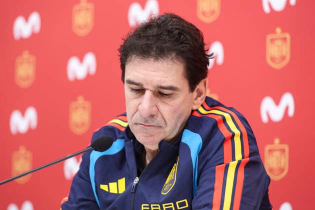 March 25, 2026, Las Rozas, Madrid, Spain: Aitor Karanka, director of Development for the Spanish national team, Nationalteam attends a press conference, PK, Pressekonferenz due to the sponsorship agreement between the Spain national soccer team and Movistar ahead of the International Friendly, Länderspiel, Nationalmannschaft match against Serbia, at Ciudad del Futbol on March 25, 2026, in Las Rozas, Madrid, Spain. Las Rozas Spain - ZUMAa181 20260325_zaa_a181_023 Copyright: xIrinaxR.xHipolitox