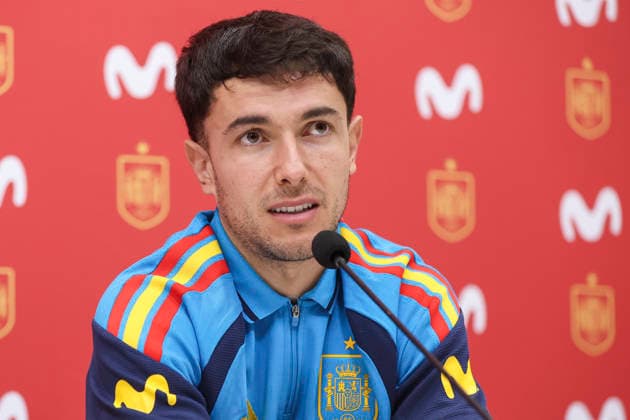 March 25, 2026, Las Rozas, Madrid, Spain: Martin Zubimendi attends a press conference, PK, Pressekonferenz due to the sponsorship agreement between the Spain national soccer team and Movistar ahead of the International Friendly, Länderspiel, Nationalmannschaft match against Serbia, at Ciudad del Futbol on March 25, 2026, in Las Rozas, Madrid, Spain. Las Rozas Spain - ZUMAa181 20260325_zaa_a181_025 Copyright: xIrinaxR.xHipolitox