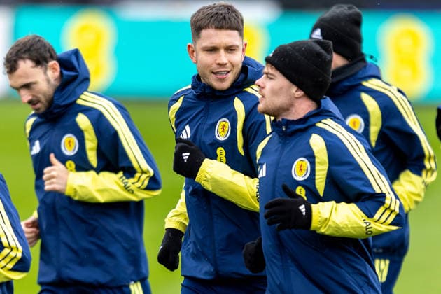 Scotland Training George Hirst of Scotland national team, Nationalteam during the Scotland training session ahead of their International Challenge Match, Scotland vs Japan, Lesser Hampden, Hampden Park, Glasgow, Scotland, 25 03 2026. Hampden Park Lesser Hampden Glasgow Scotland Editorial use only , Copyright: xColinxPoultneyx PSI-23967-0012