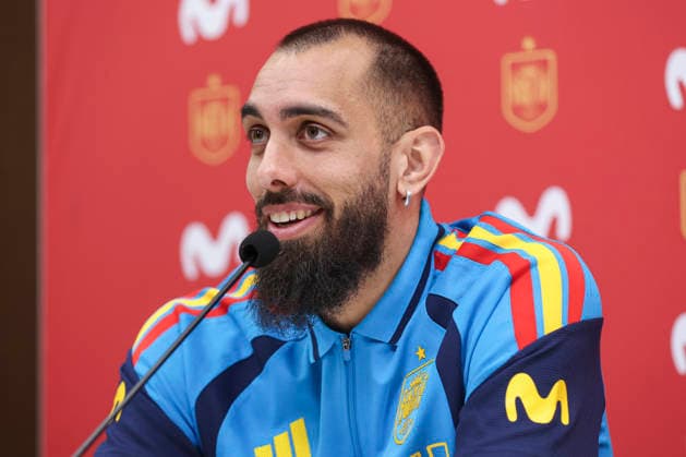 March 25, 2026, Las Rozas, Madrid, Spain: Borja Iglesias attends a press conference, PK, Pressekonferenz due to the sponsorship agreement between the Spain national soccer team and Movistar ahead of the International Friendly, Länderspiel, Nationalmannschaft match against Serbia, at Ciudad del Futbol on March 25, 2026, in Las Rozas, Madrid, Spain. Las Rozas Spain - ZUMAa181 20260325_zaa_a181_028 Copyright: xIrinaxR.xHipolitox