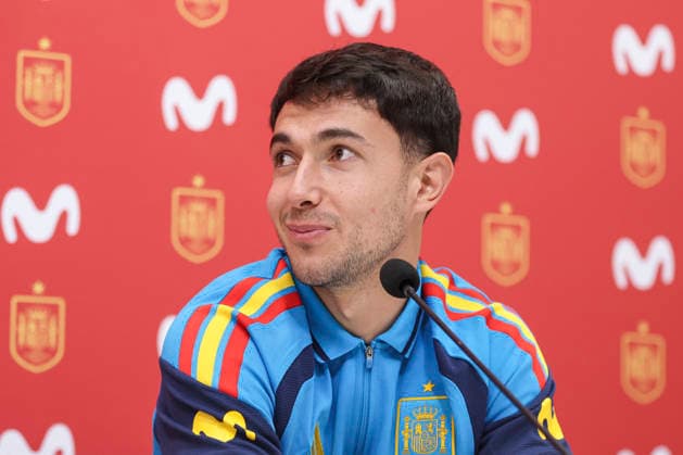 March 25, 2026, Las Rozas, Madrid, Spain: Martin Zubimendi attends a press conference, PK, Pressekonferenz due to the sponsorship agreement between the Spain national soccer team and Movistar ahead of the International Friendly, Länderspiel, Nationalmannschaft match against Serbia, at Ciudad del Futbol on March 25, 2026, in Las Rozas, Madrid, Spain. Las Rozas Spain - ZUMAa181 20260325_zaa_a181_031 Copyright: xIrinaxR.xHipolitox