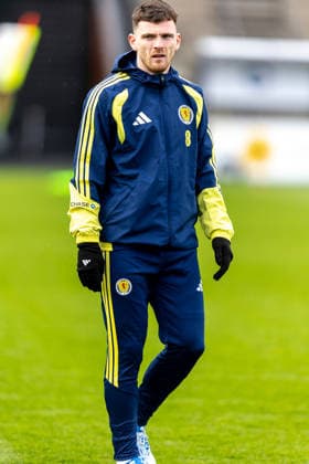 Scotland Training Andy Robertson of Scotland national team, Nationalteam during the Scotland training session ahead of their International Challenge Match, Scotland vs Japan, Lesser Hampden, Hampden Park, Glasgow, Scotland, 25 03 2026. Hampden Park Lesser Hampden Glasgow Scotland Editorial use only , Copyright: xColinxPoultneyx PSI-23967-0037