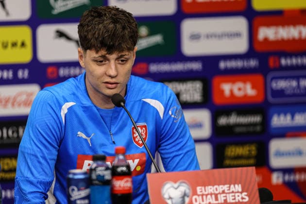 Czechia press conference, PK, Pressekonferenz Fortuna Arena, Prague, Czech Republic 25 3 2026 Ladislav KrejÄi Ladislav KrejÄi 25 3 2026  Copyright: x INPHO BenxBradyx BB3_9889