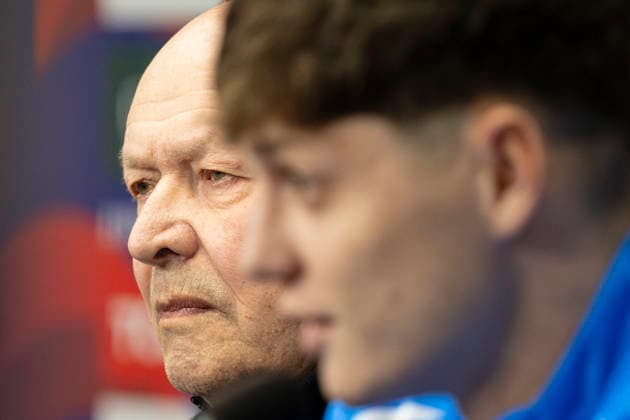 Media program ahead of the Czech Republic vs. Ireland match, the semifinal of the European qualifying playoffs for the FIFA World Cup, WM, Weltmeisterschaft, Fussball Prague, March 25, 2026. Coach Miroslav Koubek, left, and captain Ladislav Krejci at the Czech Republic s press conference, PK, Pressekonferenz (CTKxPhoto MichalxKamaryt) CTKPhotoP2026032505548  CTKPhotoP2026032505548